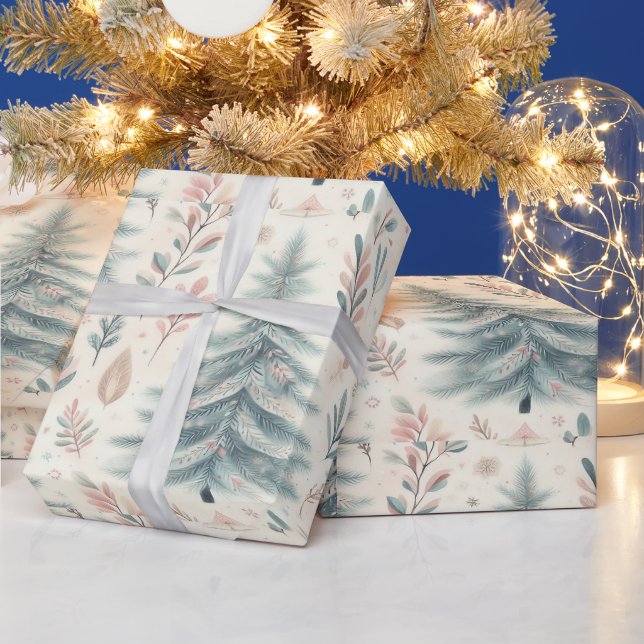 Papier Cadeau Feuillage d'hiver Papier d'emballage de Noël (Vacances)