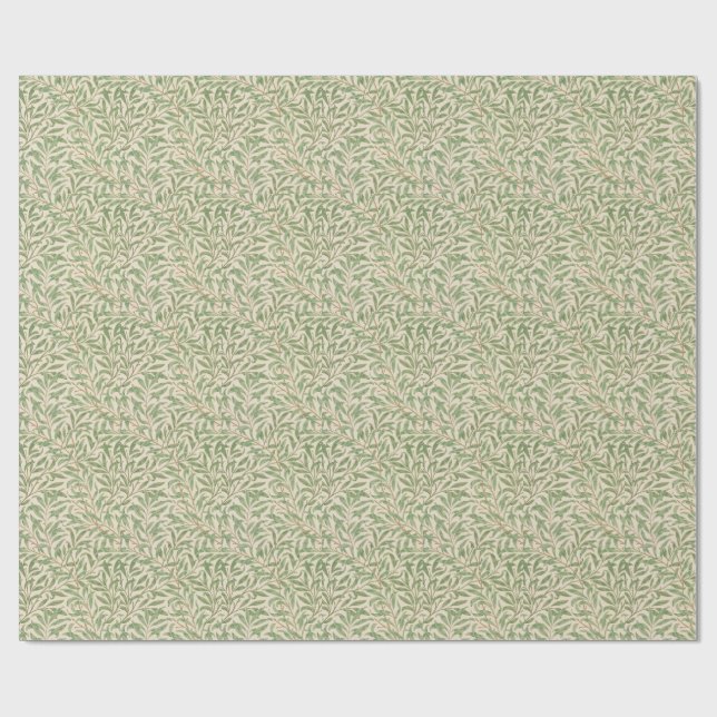 Papier Cadeau Feuille ancien design vert Wrapper Papier (Plat)