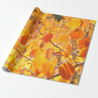 Papier Cadeau Feuille d'Aspen d'automne
