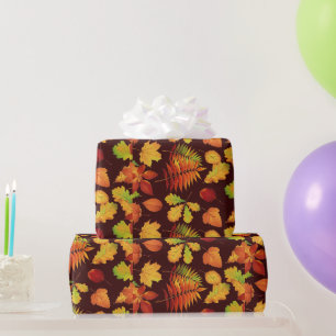 Papier Cadeau Feuille d'automne dorée Imprimer sur la Bourgogne