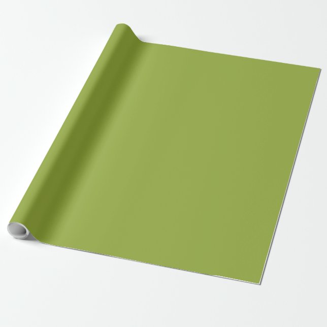 Papier Cadeau Feuille de bambou vert solide (Déroulé)