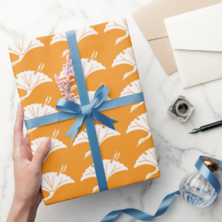 Papier Cadeau Feuille de ginkgo en forme de grue