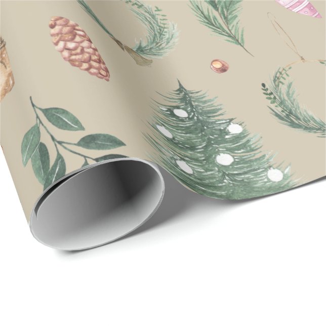 Papier Cadeau Feuille de papier d'enveloppement d'aquarelle de N (Coin rond)