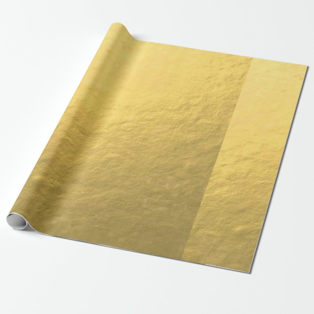 Papier Cadeau Feuille d'or élégante imprimée (Déroulé)