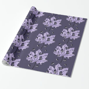 Papier Cadeau Feuille éffrayante Avec Yeux Violet Art Gothique