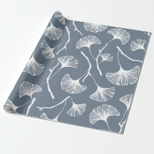 Papier Cadeau Feuille Ginkgo biloba motif transparent