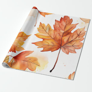 Papier Cadeau Feuille rustique : Motifs chauds d'automne