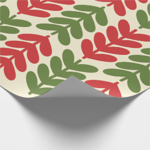 Papier Cadeau Feuille scandinave de Noël Motif