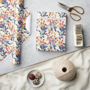 Papier Cadeau Feuilles aquarelle