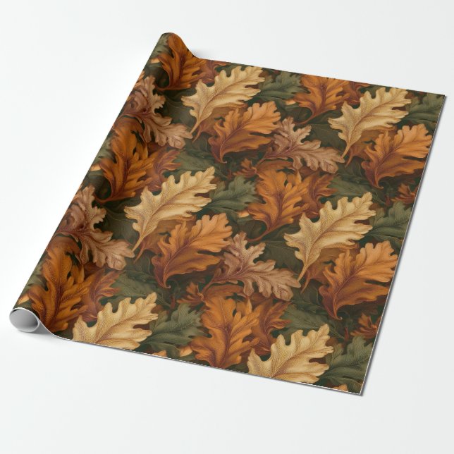 Papier Cadeau Feuilles automnales (Déroulé)