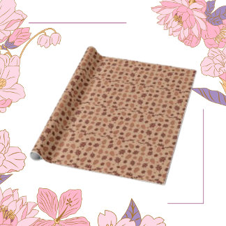 Papier Cadeau Feuilles automnales Tan Motif sans couture