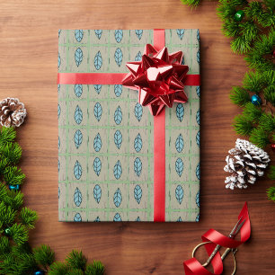 Papier Cadeau Feuilles botaniques élégantes à l'aquarelle verdur