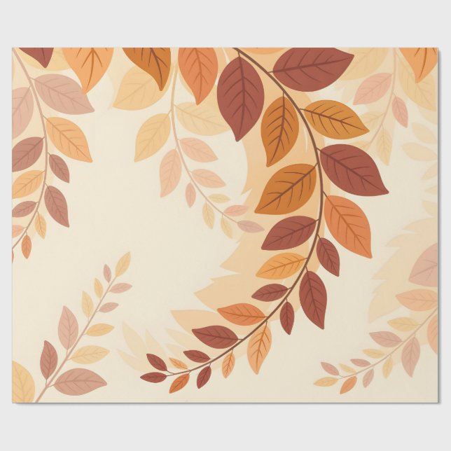 Papier Cadeau Feuilles d'automne (Plat)