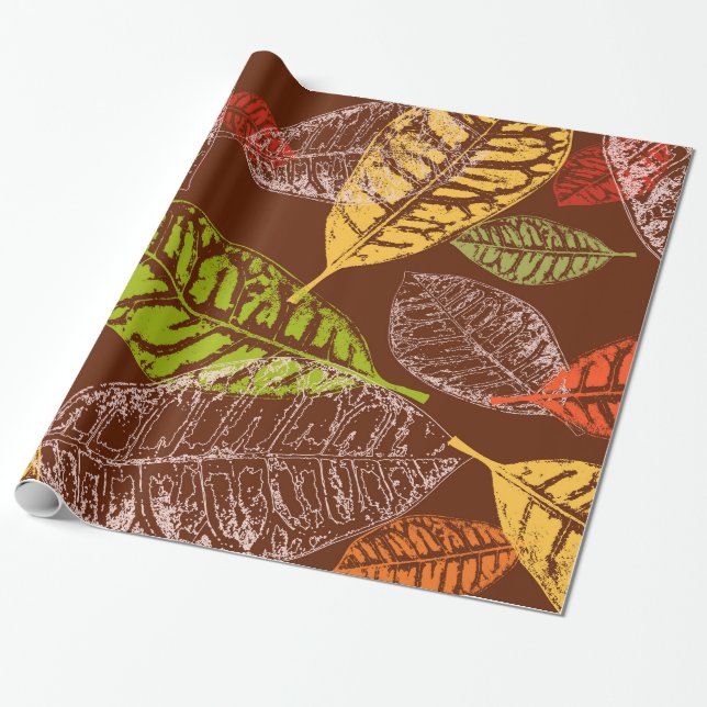 Papier Cadeau Feuilles d'automne (Déroulé)