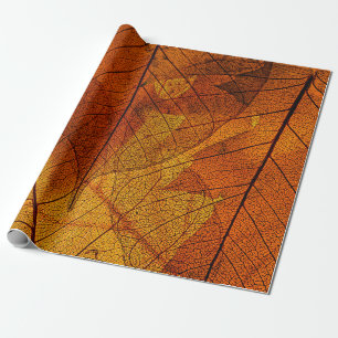 Papier Cadeau feuilles d'automne dans les détails automne, arriè