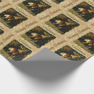 Papier Cadeau Feuilles d'automne Whitetail Buck