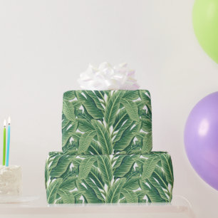 Papier Cadeau Feuilles de bananes tropicales vertes