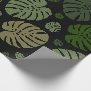 Papier Cadeau Feuilles de palmier colorées