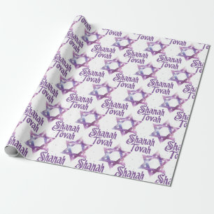 Papier Cadeau Feuilles d'emballage violettes Shanah Tovah