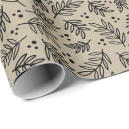 Papier Cadeau Feuilles et pointes Papier à enveloppement neutre 