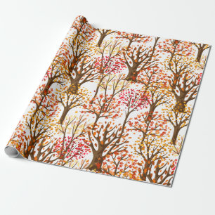 Papier Cadeau Feuilles forestiers des arbres d'automne