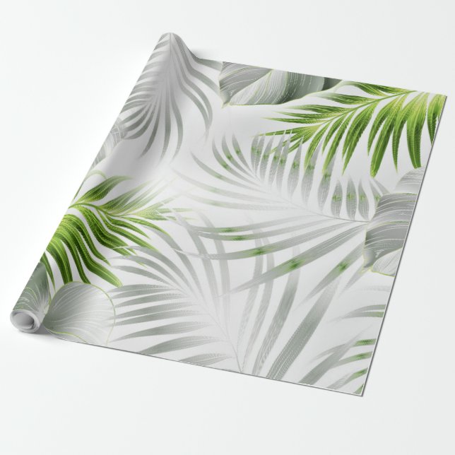 Papier Cadeau Feuilles tropicaux 1 (Déroulé)
