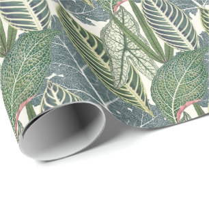 Papier Cadeau Feuilles tropicaux verts