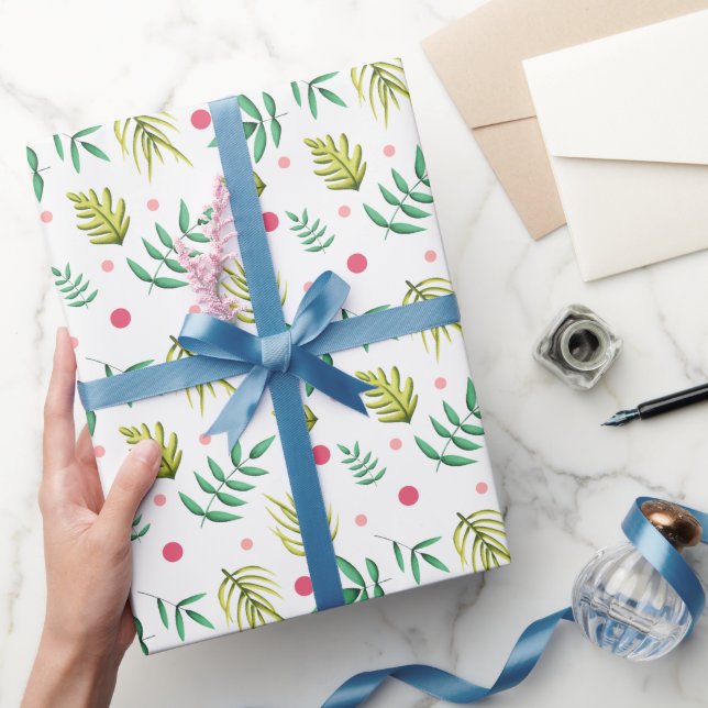 Papier Cadeau Feuilles verts tropicaux (Cadeaux)