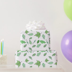 Papier Cadeau Feuilles Whimsical Green Forest Floor