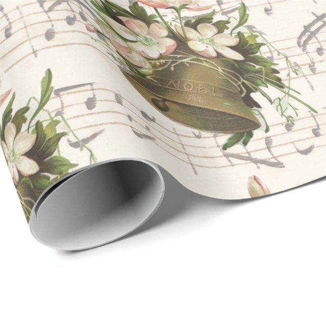 Papier Cadeau Feuillet de Noël Floral Papier d'enveloppement de  (Coin rond)