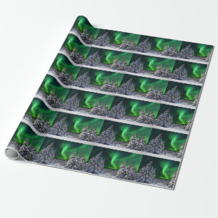 Papier Cadeau Feux nordiques en hiver