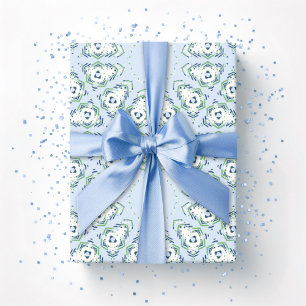 Papier Cadeau Fez Starburst Treillis en Ardoise et Vert