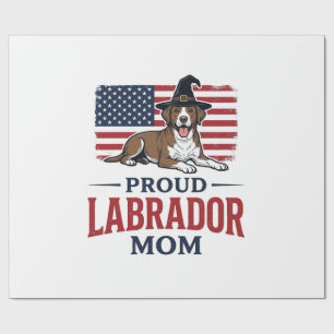 Papier Cadeau Fière mère Labrador Patriote Chien Chemise Hallowe