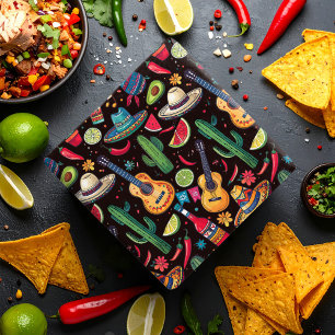 Papier Cadeau Fiesta mexicaine Toute occasion Motif Black ID1114