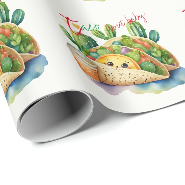 Papier Cadeau Fiesta Taco à propos de Baby shower mignon Amusant (Coin rond)