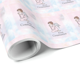 Papier Cadeau Fille, Ange de la première communion