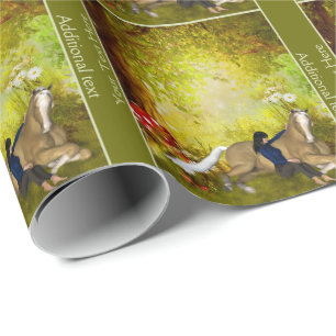 Papier Cadeau Fille Avec Cheval Imaginaire Art Personnalisé
