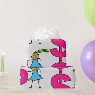 Papier Cadeau Fille Avec Un Panneau Dollar