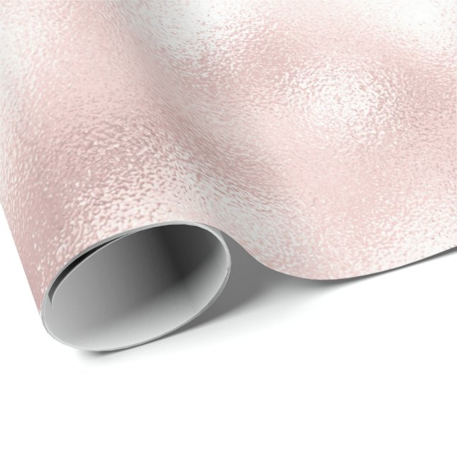 Papier Cadeau Fille Glam rose pâle (Coin rond)