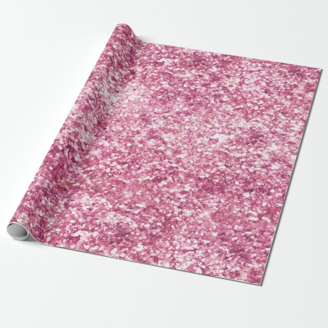Papier Cadeau Fille Parties scintillant rose Confetti (Déroulé)