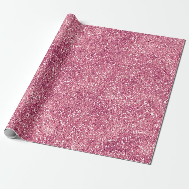 Papier Cadeau Fille Parties scintillant rose étincelle Glitz   (Déroulé)