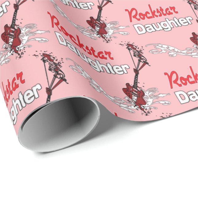 Papier Cadeau Fille Rockstar (Coin rond)