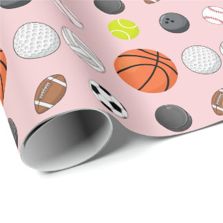 Papier Cadeau Fille Rose Anniversaire Multi Sport