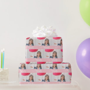Papier Cadeau Fille rose simple et moderne 60e anniversaire