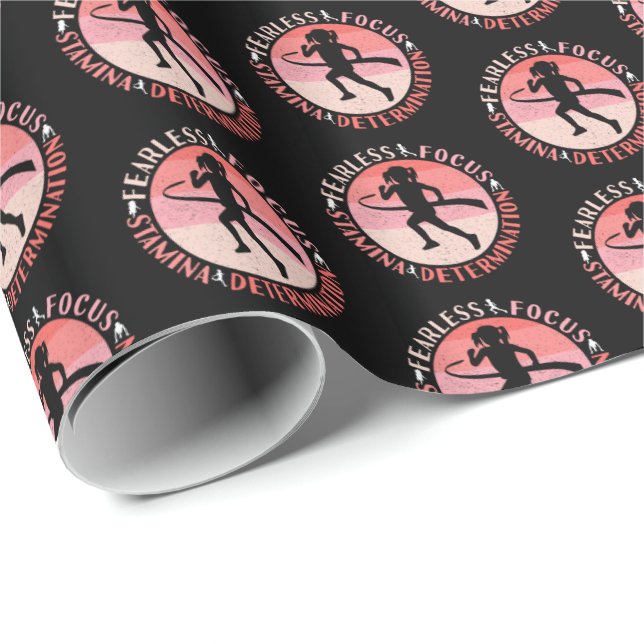 Papier Cadeau Filles à l'état d'esprit - Focus courreur sans peu (Coin rond)