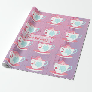 Papier Cadeau Fille's Birthday Tea Party Shabby-Chic Personnalis