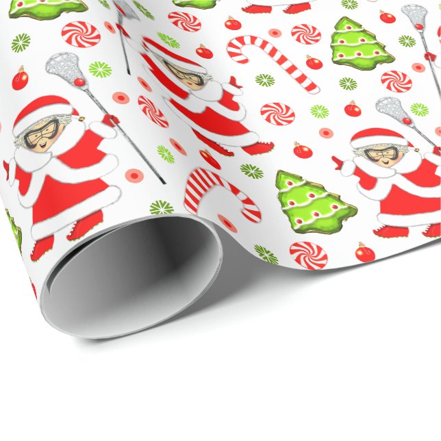Papier Cadeau Filles crosse Noël cadeau de Noël (Coin rond)