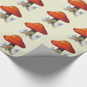 Papier Cadeau Filles de gnome, marguerites, champignon, art