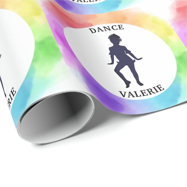 Papier Cadeau Filles mignonne Danse Aquarelle (Coin rond)