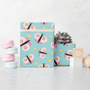 Papier Cadeau Filles papillons Anniversaire